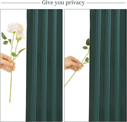 10x10 Hunter Green Backdrop Curtain for Parties Wrinkle Free Dark Green Photo Curtains Backdrop Drapes Fabric Decoration for Baby Shower Birthday Party Photography 5ft x 10ft,2 Panels