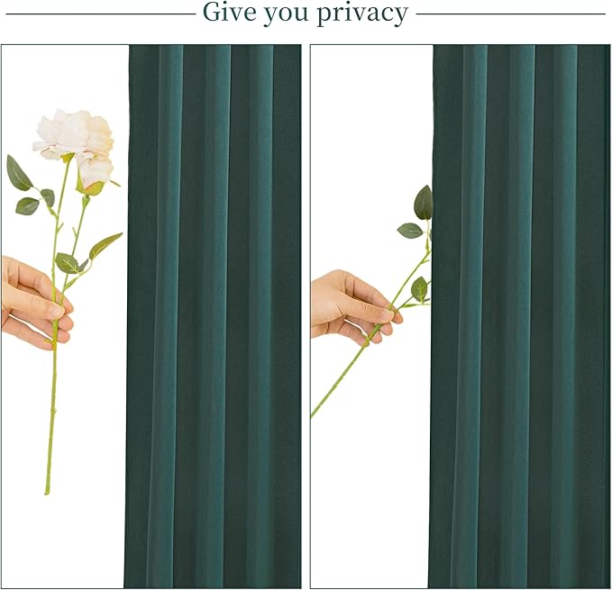 6 Panels Hunter Green Backdrop Curtain for Parties Wrinkle Free Dark Green Photo Curtains Backdrop Drapes Fabric Decoration for Baby Shower Birthday Party Photography 30ft(W) x 10ft(H)