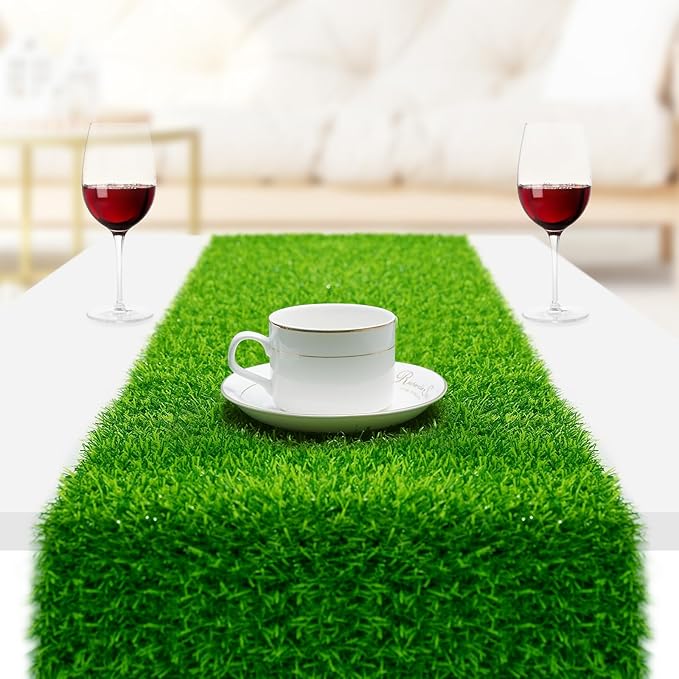 Grass Table Runner, 12" x 72" Easter Table Runner, Easte-Table- Decorations-Indoor, Fake Grass Decor: No Shedding & No Mess, Turf Table Tunner for Easter, Golf, Football, Birthday, Wedding Parties