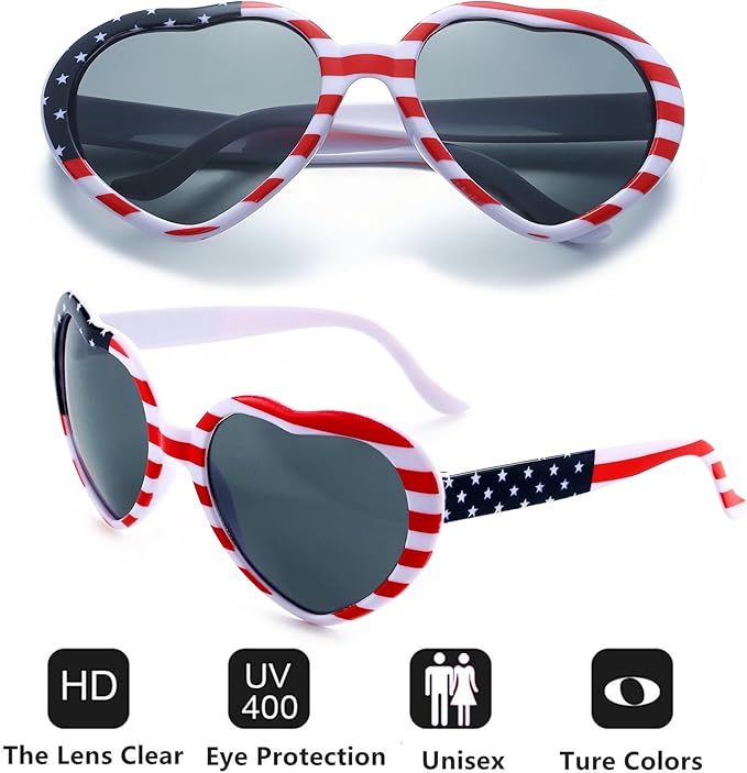 Eyegla Bulk American Sunglasses USA Flag Sunglasses Patriotic Glasses 4th of July Party Supplies-10/20Pack