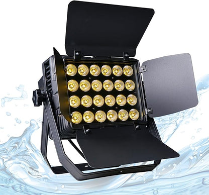 Par Light 300W LED Stage Lights IP65 Waterproof Outdoor 3500K~7500K Uplights Warm&Cold White Strobe Wash Light DMX512 Sound Activated for Outdoor Show Christmas Party Wedding