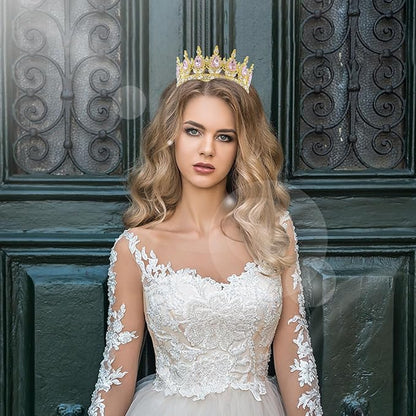 Queen Crown Rhinestone Wedding Crowns and Tiaras for Women Costume Party Hair Accessories Princess BirthdayCrown Crystal BridalCrown