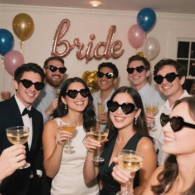 200 Pairs Heart Shaped Sunglasses Bulk Wedding Party Favors for Guests Women Bachelorette Glasses Decorations Gifts