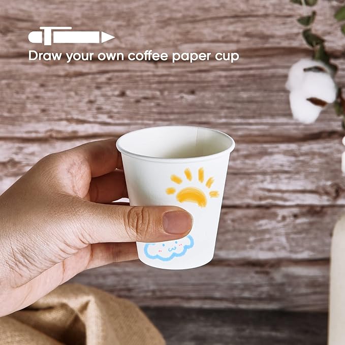 LITOPAK 480 Pack 5 oz Disposable Paper Coffee Cups, White Hot Espresso Cups for Party, Picnic, and Travel
