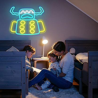 ASDGGB Mine and ICraft Creeper Neon Sign – Eye-Catching LED Wall Art for Gaming Room, Bedroom & Streamer Setup – Cool Glow Robot Decor for Boys, Teens & Gamers –Gift for Mine ICraft Fans