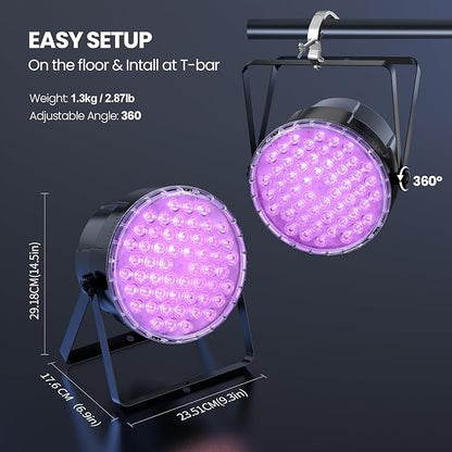 Betopper Stage Lights 54x3W dj Lighting fixtures LED RGB 3-in-1 Superior Brightness Par Can Lights Remote Control, Strobe Light & Wash DMX Light for Party, Concert, Church, Wedding, Bar Events,8 Pack