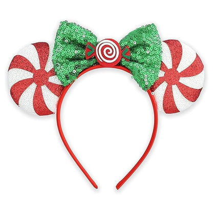 ASAHEL Mouse Ears Headbands Fashion Shiny Bows Mice Ears Birthday Parties Themed Events (Candy, Onesize)