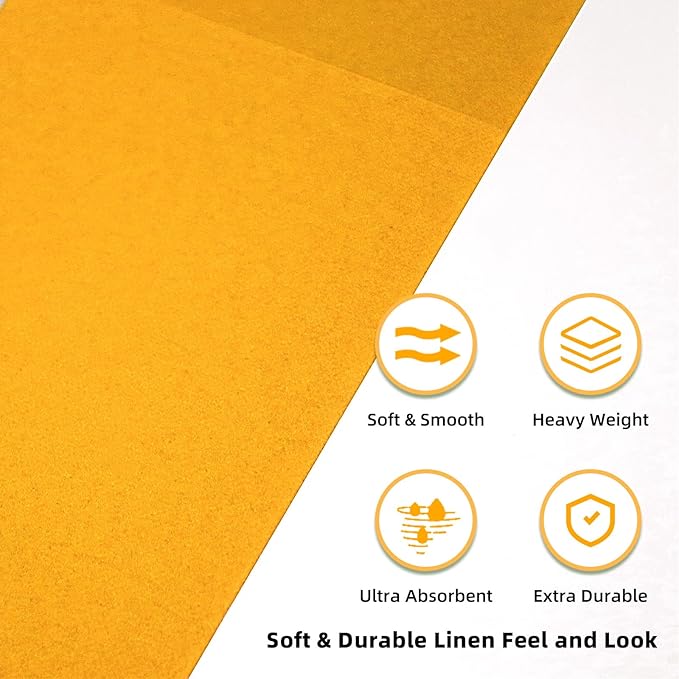 KAMMAK Dinner Napkins Disposable Orange-Yellow Cloth Like Paper Napkins with Pocket 100 Pack Wedding Napkins Reception Guest Hand Towels for Party, Decorative, Bathroom, Restaurant (16.5 x 16.5 inch)