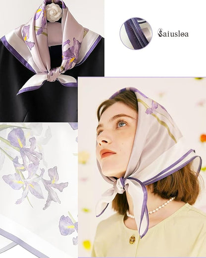 Neck Scarf For Womens Silky Head Scarves Hair Bandanas Square Scarf Fashion Accessories lightweight