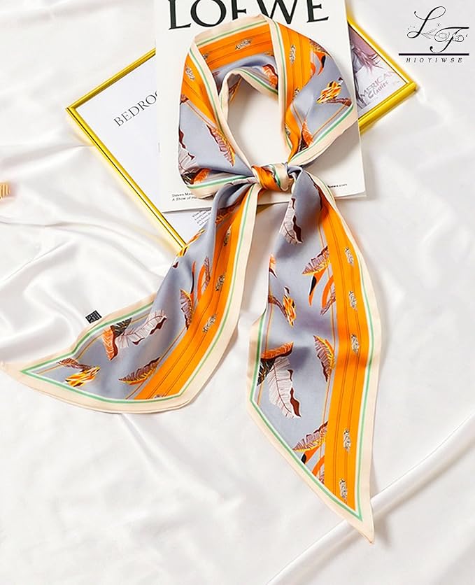 Head Scarf Hair Neck Scarves For Women Purse Bag Scarfs For Handbags Silky Long Thin Satin Headscarf Fashion