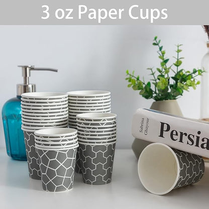 600 Pack 3 oz Paper Cups, Small Bathroom Cups Disposable Mouthwash Cups, Mini Paper Cups for Bathroom, Party, Picnic, Travel and Event