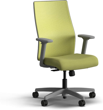 HON Ignition 2.0 Mid Back Task Chair, Spectrum Mesh, Standard Synchro-Tilt Control, Office Chair with Lumbar Support, Height and Width Adjustable Arms, Titanium Frame, Pear
