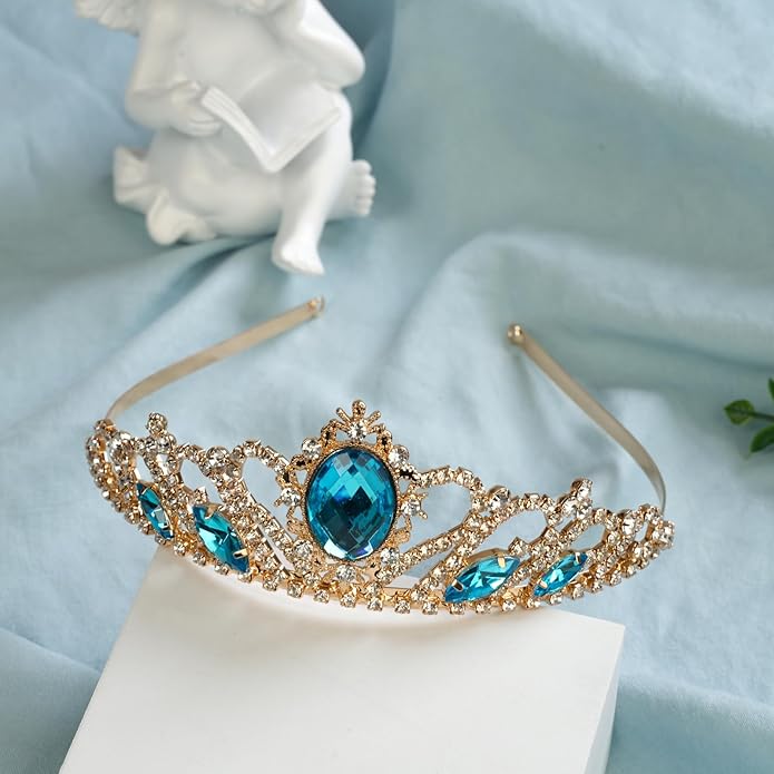 Princess Crown Sparkle Gold Crown Headband Princess Dress Up Accessories for Halloween Christmas Party