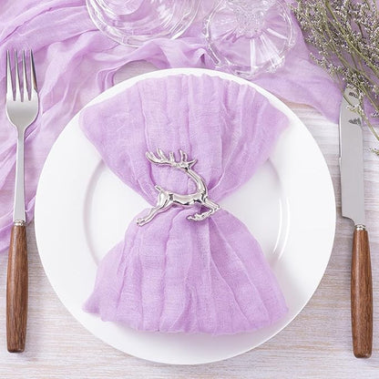 Socomi Lilac Purple Lavender Cheesecloth Napkins Fall Thanksgiving Cheese Cloths Gauze Set of 24 Boho Washable Dinner Table Napkins for Wedding Party Baby Shower Birthday Party Decor