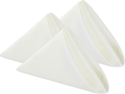 Cloth Napkins 17x17 inch Washable Polyester Dinner Napkins Soft Table Napkins for Wedding Party Dining Banquet(Ivory,50PCS)