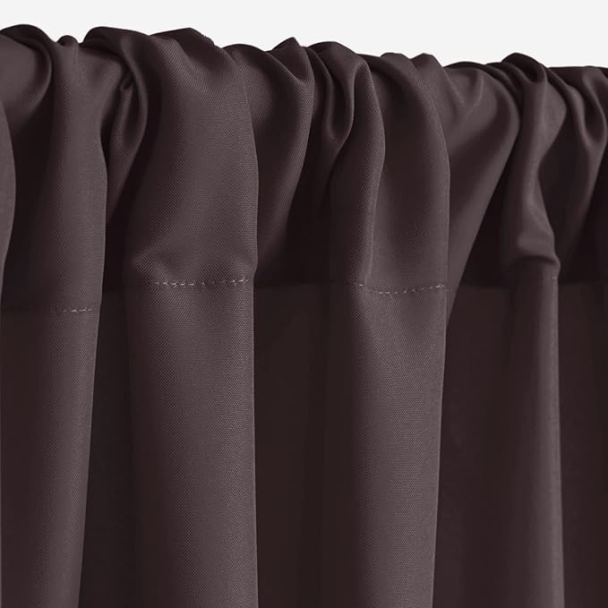 Hiasan Brown Backdrop Curtains for Parties, Polyester Photography Backdrop Drapes for Family Gatherings, Wedding Decorations, 5ftx10ft, Set of 2 Panels