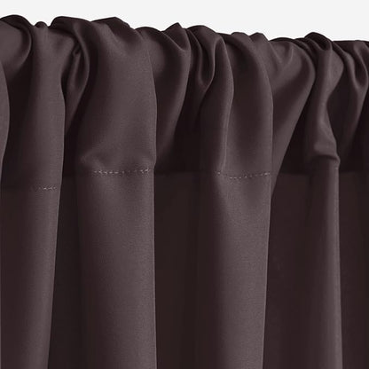 Hiasan Brown Backdrop Curtains for Parties, Polyester Photography Backdrop Drapes for Family Gatherings, Wedding Decorations, 5ftx10ft, Set of 2 Panels