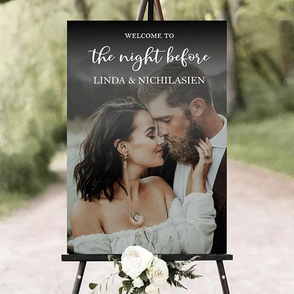 Personalized Rehearsal Dinner Welcome Sign, The Night Before Welcome Sign, Wedding Rehearsal Party Home Decor, Rehearsal Dinner Sign, Elegant Welcome Sign, Wedding Decorations Ceremony #8
