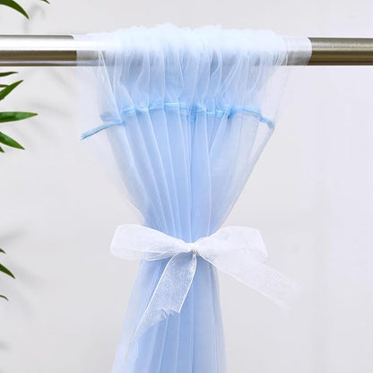 Baby Blue Tulle Backdrop Curtain for Parties Baby Shower Boys Light Blue Sheer Backdrop Curtains Drapes for Birthday Party Wedding Photo Shoot Background Decorations 2 Panels 5ft X 8 ft
