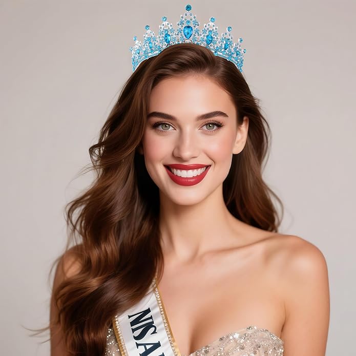 Crystal Tiaras and Crowns for Women - Wedding and Birthday Party Princess Crown Hair Accessories For Wedding, Prom, Pageant Celebration Party A3