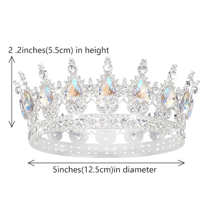 Queen Crown Rhinestone Wedding Crowns and Tiaras for Women Costume Party Hair Accessories Princess Birthday Crown Crystal Bridal Crown (Silver & Moonlight Crown)