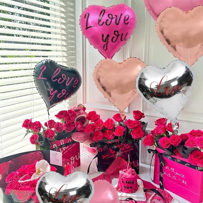 8 pcs heart-shaped balloons, 18 inch heart-shaped foil balloons, suitable for wedding decoration, engagement, birthday, holiday, Valentine's Day party theme decoration