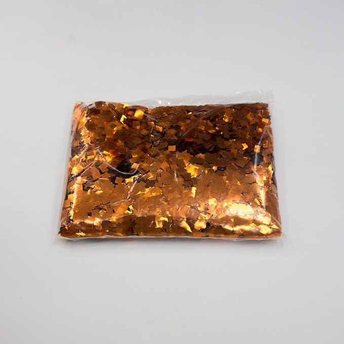 Ultimate Confetti, Fluttering Orange Mylar Shiny Foil Metallic Confetti Squares - Lightweight and Slow-Falling Party Confetti for Cannon and Launcher Use - Best for Celebrations - 1 lb, 16 oz