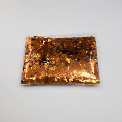 Ultimate Confetti, Fluttering Orange Mylar Shiny Foil Metallic Confetti Squares - Lightweight and Slow-Falling Party Confetti for Cannon and Launcher Use - Best for Celebrations - 1 lb, 16 oz