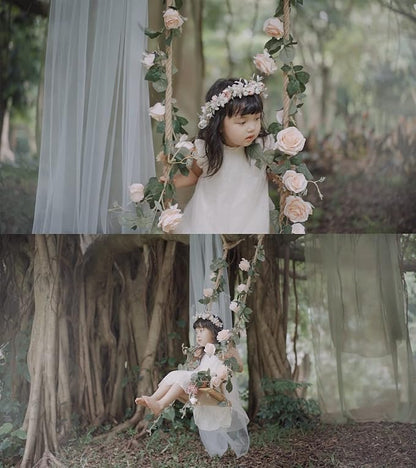 Floral Fall Camellia Flower Crown Rose Headpiece Wedding Bridal Flower Girl Halo Maternity Photo Props FL-03