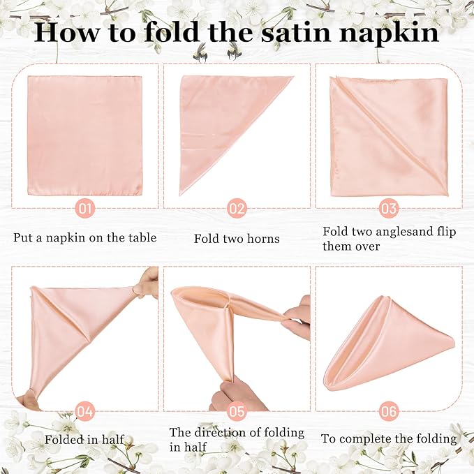 Bailarina 40 Pack Rose Gold Satin Napkins,17x17 Inches Wedding Napkins Square Soft Silky Table Napkins Bulk Decorative Elegant Cloth Napkin for Party Decoration, Banquet,Wedding,Graduation