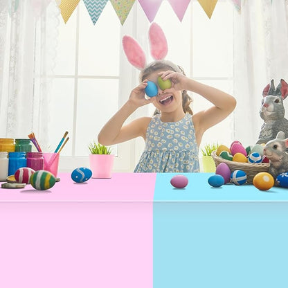 12Pcs Plastic Pastel Color Tablecloths,Assorted Color Table Cloth Disposable Rectangle Table Covers for Baby Shower, Wedding,Birthday Party,Spring Easter and Summer Party Decorations, 54 x 108 Inch