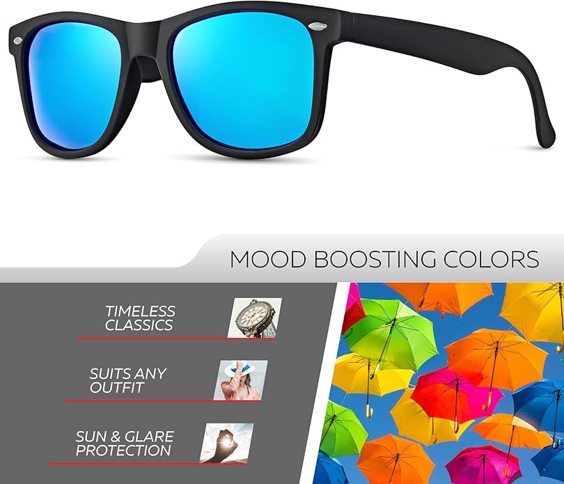Retro Rewind Polarized Sunglasses for Men and Women - UV Protection Classic Sun Glasses