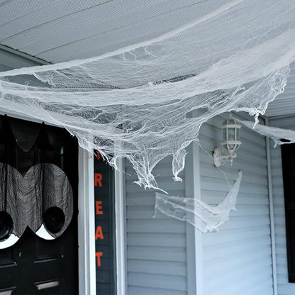Halatool 30 X 90 in Halloween Creepy Cloth, 4 PCS Multi-Color Spooky Cheesecloth Scary Hanging Gauze Decor for Halloween Party Supplies Haunted Houses Windows Doorways Indoors & Outdoors