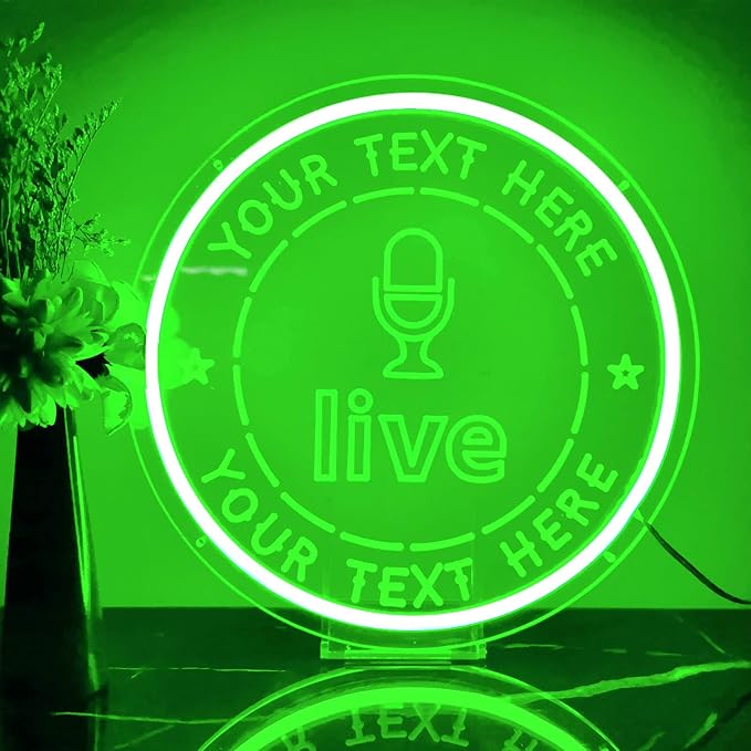 Custom Live On Air Neon Signs for Wall Decor, Personalized LED Live Neon Light Handmade Sign Gift for Twitch Tiktok Youtube Streamer Gamer, Studio Game Room Bedroom Art Decoration