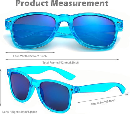 Eyegla 8/12/18 Pack Neon Sunglasses Bulk Colorful Multipack Party Sunglasses Retro Glasses Party Favor for Adult Men Women