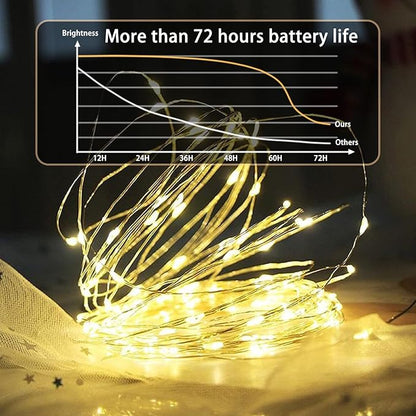 12Pack Fairy Lights Battery Operated, 7ft 20 LED 3 Modes Speed Twinkle Mini String Lights Waterproof Copper Wire Firefly Starry Lights for Mason Jars Wedding Party Christmas Decorations