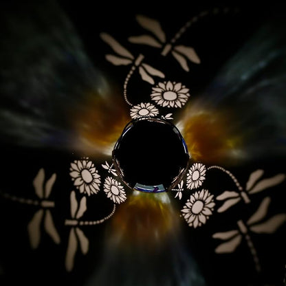 Solar Lanterns Outdoor Hanging Lights Decor Dragonfly Lantern Waterproof Metal LED Sunflower Light Decorative Garden,Yard,Patio,Lawn,Gifts for Women Mom