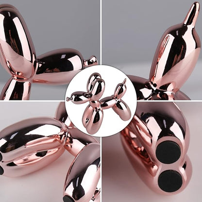 Pink Balloon Dog Decor - Animal, Shelf & Modern Desk Statue - Office Gold Decorations