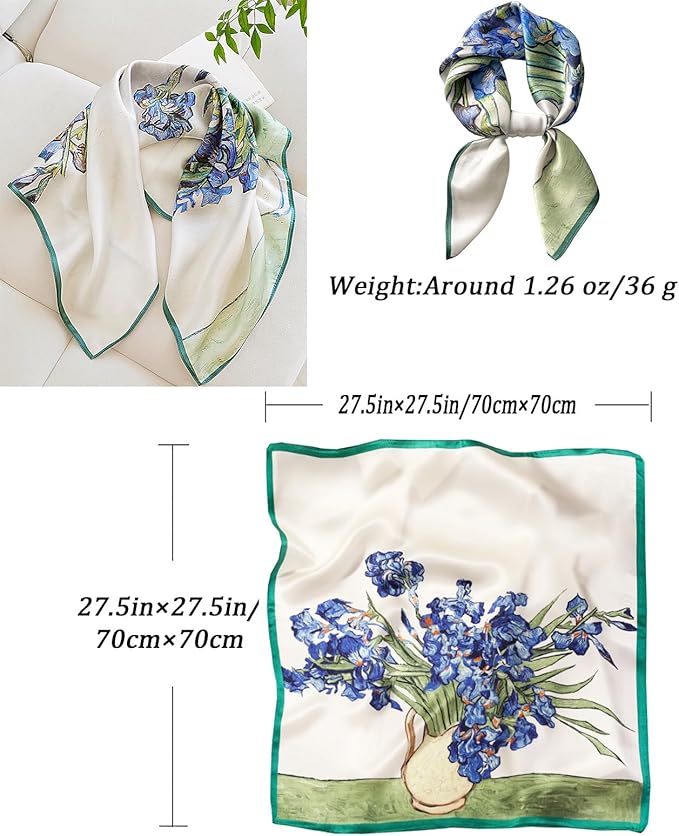 Neck Scarf For Womens Silky Head Scarves Hair Bandanas Square Scarf Fashion Accessories lightweight