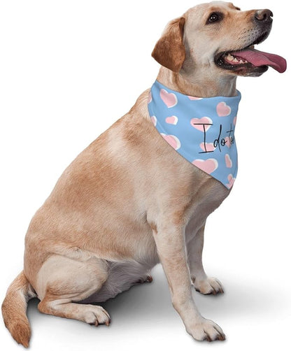 I Do Too Dog Wedding Bandana,Wedding Photo Prop for Dog Lover Pet Scarf AccessoriesMarried Puppy Pet Bandanas Engagement Announcement Gifts (Blue Love)