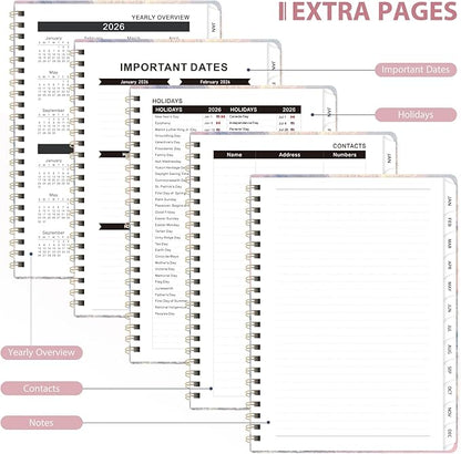 2026 Planner, Weekly and Monthly Calendar Agenda Book, Jan 2026 - Dec 2026, Hardcover Planning Academic Planner for Office School Supplies and Desk Accessories - A5 (6.3'' x 8.5'')