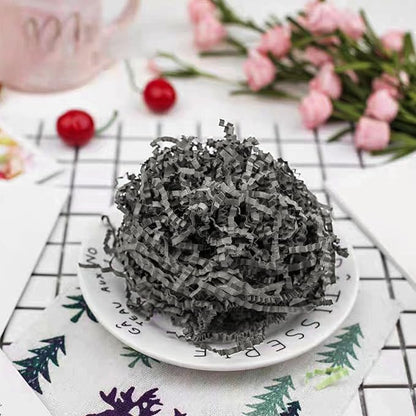 ZEBMOON 1 LB Grey Crinkle Cut Paper Shred Filler Great for Gift Wrapping, Basket Filling, Birthday, Wedding, Halloween, Thanksgiving, Christmas Day, New Year Party Decorations Filling Supplies