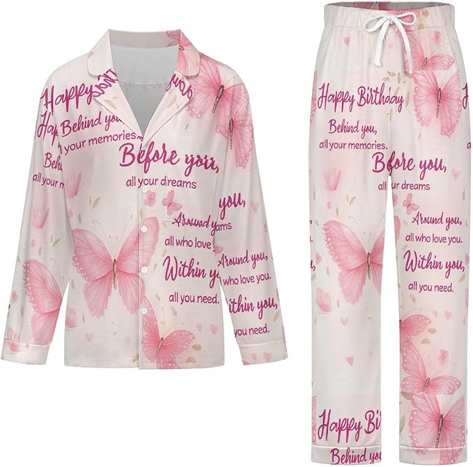 Lemons Leaves Ceramic Style Womens Pajama Set Long Sleeve Pajamas Top And Pants Soft Loungewear Pjs Sets