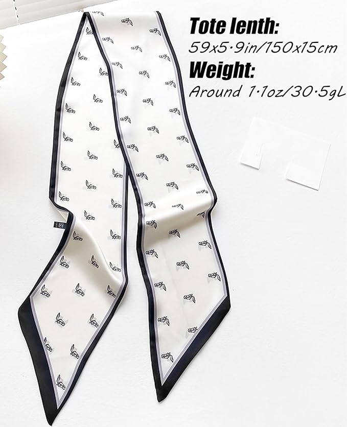 Head Scarf Hair Neck Scarves For Women Purse Bag Scarfs For Handbags Silky Long Thin Satin Headscarf Fashion