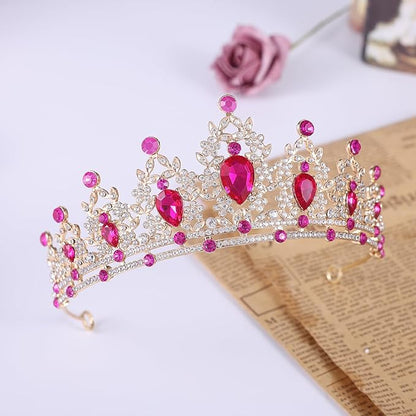 Princess Tiara and Crown for Women Wedding Tiaras for Bridal girls Tiaras and Crystal Crowns Rhinestone Headband Metal Hair Accessories for Costume Birthday Party Prom Gifts