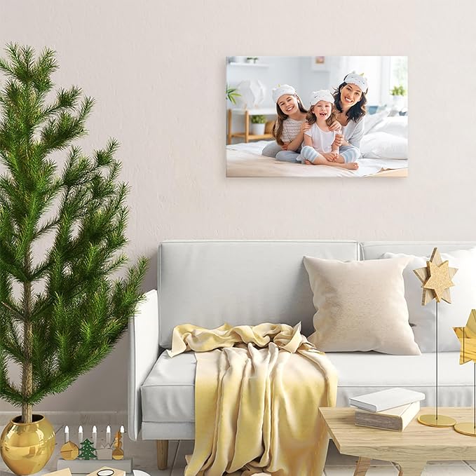 DBLAKI Personalized Custom Canvas Prints - Custom Framed Canvas Prints With Your Photos,Printed Photo To Canvas Wall Art Ideal for Home Decor Gifts Keepsakes 18" x12"