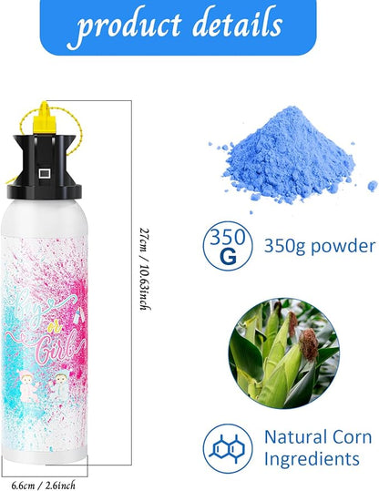Large Gender Reveal Fire Extinguisher Color Blasters: 2 Pcs Blue Blaster Only for Baby Boy with Blue Smoke suitable for Gender Reveal Party Decorations (blue)
