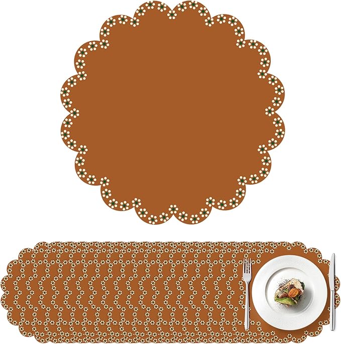 100 Pcs Platos De Barro Mexicanos Paper Placemats 13.5 Inches Cielito Lindo Party Decoration Disposable Scalloped Cinco De Mayo Paper Placemats for Fiesta Mexican Baby Shower Decor (Fiesta Mexicana)
