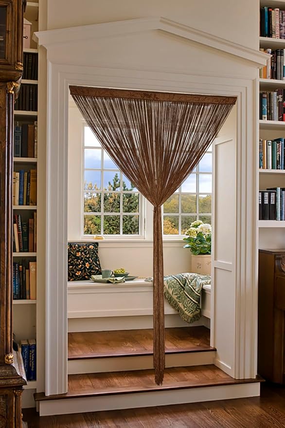 YIIBAII Door String Curtains Fringe Door Curtains for Doorways Window Room Decoration Living Room Divider(39"x79", Coffee)