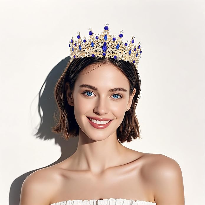 Tiaras and Crowns for Women Crystal Princess Tiaras Rhinestone Queen Crowns For Wedding Bridal Birthday Prom Pageant Party (Tiara 100)